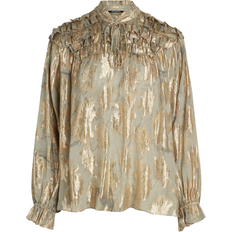 Dame - Gull Bluser Bruuns Bazaar Hollyhock Betty Blouse - Marble