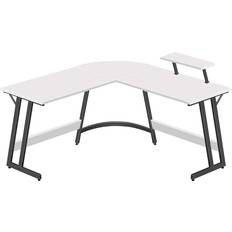 L shaped wood and metal desk Lufeiya L Shaped Writing Desk 51.2x51.2"