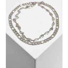 Urban Classics unisex halsband Layering Basic Necklace, modesmycke kedja för män och kvinnor i eller silver, en e Zinklegering, colore: SILVER, cod. TB4194