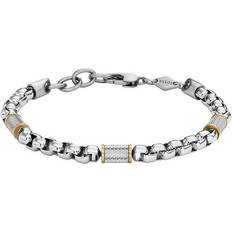 Herren Armbänder Fossil All Stacked Up Two-Tone Bracelet - Silver/Gold