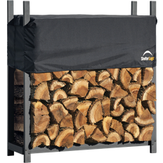 Kaminöfen ShelterLogic Ultimate Firewood Rack with Cover 4' Black
