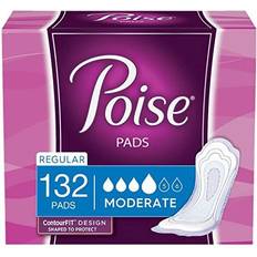 Poise Incontinence Pads for Women, 4 Drop, Moderate Absorbency, Regular,  132Ct 