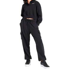 Nike Cotton - Women Pants Nike Sportswear Club Fleece Mid-Rise Oversized Cargo Sweatpants Women's - Black/White