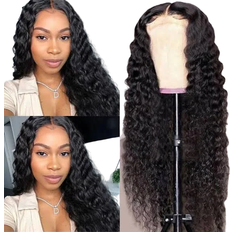 Silicon-Free Hair Products Luvme Deep Wave Glueless Breathable Lace Closure Wig 10 inch Natural Black