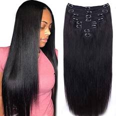 CanaryFly Straight Clip in Human Hair Extension 16 inch 8-pack