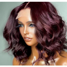 Extensions & Wigs Luvme Loose Wave Undetectable Invisible Lace Middle Part Glueless Wig 12 inch Dark Plum