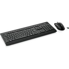Fujitsu Trådløs Tastaturer Fujitsu S26381K960L420 LX960-Standard-RF Wireless-QWERTZ-Black-Mouse
