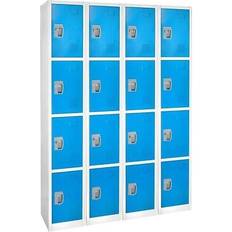 Blue Bulletin Boards AdirOffice 72 in. 12 12 in. 4-Compartment Steel Tier Key Lock Storage Locker