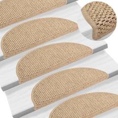 Trappematter vidaXL 15x Self-adhesive Stair Sisal-Look Sand Stairs Beige