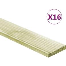 vidaXL Decking Boards 16 pcs 2.32 mÂ² 1m Impregnated Solid Wood Pine