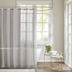 Gray Shower Curtains Madison Park Essence Angie Sheer Textured Stripe