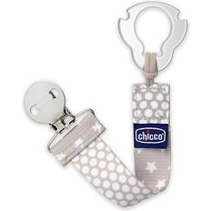 Chicco Universal Two In One Pacifier Clip/holder In Grey Grey/white white