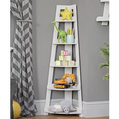 Storage RiverRidge Home Bookcases & Bookshelves White Five-Tier Corner Ladder