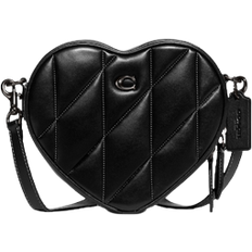 Heart Crossbody with Quilting - Pewter/Black