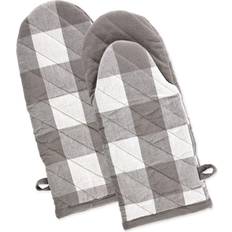 Pot Holders Design Imports 2pk Buffalo Check Mitt Pot Holder White, Gray