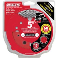 Diablo Tools 5" 60 Grit (Ultra Coarse) ROS Hook & Lock Discs (15-Pack)