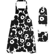 Marimekko Pieni Unikko Forkle Hvit, Svart (84x84cm)