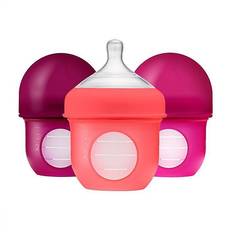 Baby Bottle Boon Nursh 3-Pack 4 Oz. Silicone Pouch Bottle In Pink Pink 4 Oz