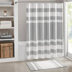 Silver Shower Curtains Madison Park Spa Waffle