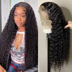 Lealife 26 Inch Water Wave Lace Front Wigs Human Hair Wigs for Women Wear &  Go