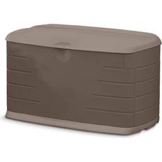 Rubbermaid Mini Resin Weather Resistant Outdoor Garden Storage Deck Box,  Mocha