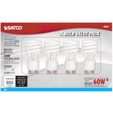 Satco 13 Watts Medium Base Natural Light Compact Fluorescent Bulb 4 Pack, S6237