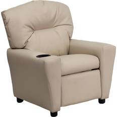 Beige Sessel Flash Furniture Modern Children's Recliner with Cup Holder