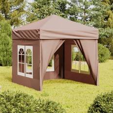 Paviljonger vidaXL taupe, 197.5 Folding Party Tent with Sidewalls Red 3x3 Gazebo Pavilion Marquee