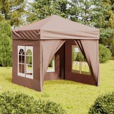 Hage & Utemiljø vidaXL taupe, 197.5 Folding Party Tent with Sidewalls Red 3x3 Gazebo Pavilion Marquee