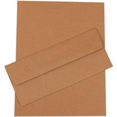 Jam Paper #10 Business Stationery Set, 4.125 x 9.5, Brown Kraft Bag, 50/Pack (303024455) Quill Brown