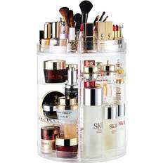 Acrylic Clear Makeup Brush Holder with Lid and Pearls, Cosmetic Storage  Organizer (6 x 5.7 x 9.25 In)