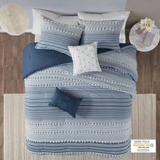 Urban Habitat Charlie Bedspread White, Blue (233.7x223.5)