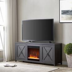 Electric Fireplaces Evelyn&Zoe Modern/Contemporary 58 Wide Charcoal Gray TV Stand