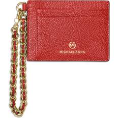 Michael Kors Jet Set Charm Small Id Chain Leather Card Holder - Crimson
