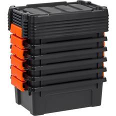 Black Storage Boxes Iris Heavy Duty Plastic Storage Bin with Durable Lid