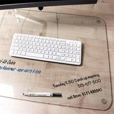 Desk Mats Floortex Desktex Glaciermat Glass Desk Pad - 36' Width 20' Depth - Clear FLRFCDE2036G