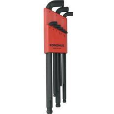 Bondhus 9-Piece Stubby Ball Wrench Metric Hex Key Hex Head Screwdriver