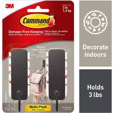 Black Picture Hooks Command Hooks, Matte 2 Hook 4 Strips/pack MMM17034MB2ES