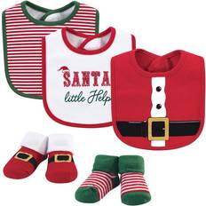 Little Treasure 5-Piece Santa Bib And Sock Set Red Stripe Red Stripe 5