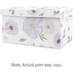 Sweet Jojo Designs Floral Toy Bin In Purple/grey