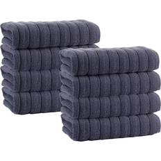 Enchante Home 8-Piece Anthracite Turkish Cotton Hand Towel