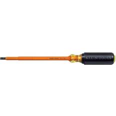 Slotted Screwdrivers Klein Tools 1/4 in. Insulated Cabinet-Tip Flat Head Screwdriver with 7 Round Shank- Cushion Grip