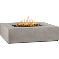 Square propane fire pit Jensen BBQGuys Signature La Valle 42" Square