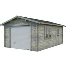 Grau Garagen Palmako Enkelgarage Roger 19,0 m2 sectional (Gebäudefläche )