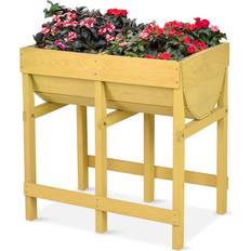 Elevated planter box Costway Raised Wooden V Planter Elevated Vegetable Flower