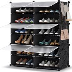 Yescom 2 Pack 4 Tier Shoe Rack Shelf Metal Shoe Tower 16 Pairs