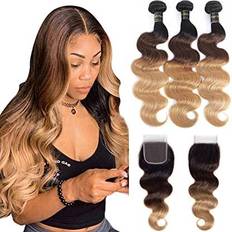 Shining Girl Body Wave Extensions With Lace Closure 3-pack