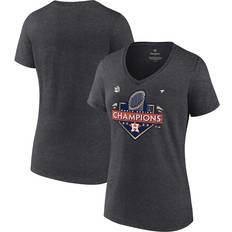 Fanatics Houston Astros Heather Charcoal 2022 World Series Champions Locker Room V-Neck T-Shirt W