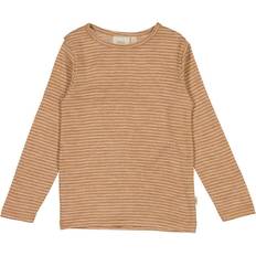Wheat Clay Melange Wool Stripe T-Shirt