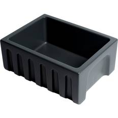 Black Drainboard Sinks ALFI brand AB2418HS Farmhouse Single